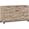 Industrial Style Buffet Sideboard with Drawer and 3 Cabinets, in Brown Wood, 120x36.5x70 cm