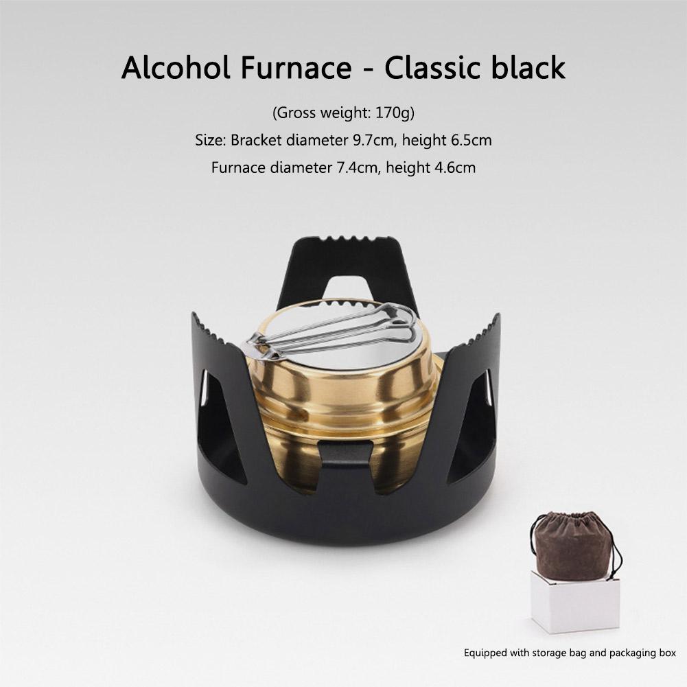 Portable Mini Alcohol Stove Adjustable Firepower Gasoline Stove Aluminum Alloy Bracket 360 Degree Combustion for Outdoor Picnic