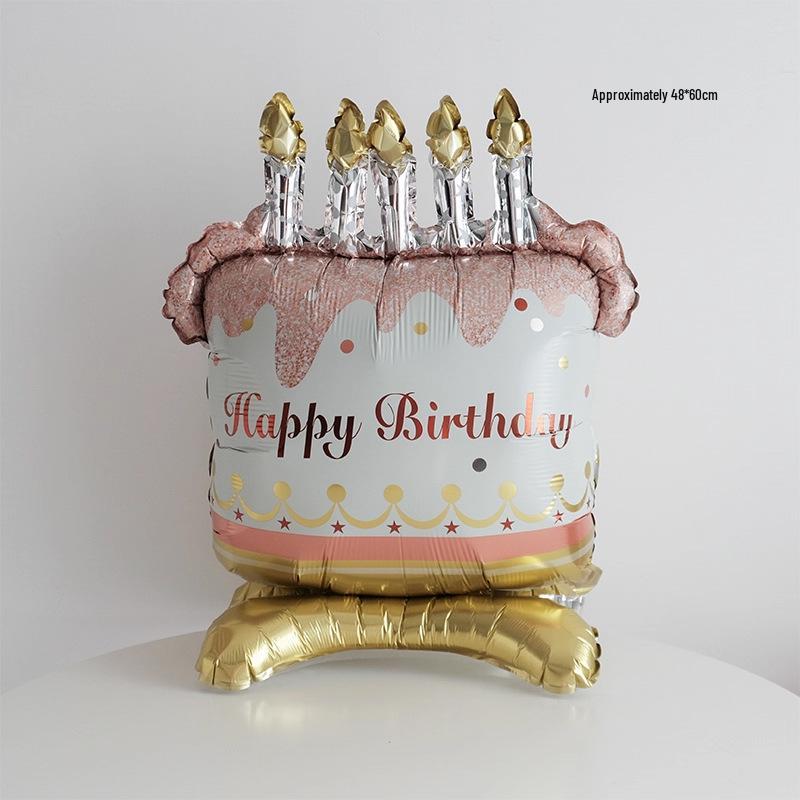 Large Cartoon Stand Cake Balloons for Kids' Birthday Party Decorations