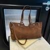 Designer Suede Belt Buckle Crossbody Shoulder Bag,Koreanunderarm Tote Bag,Women Sling Bag,Commuter Solid Color East-West Handbag