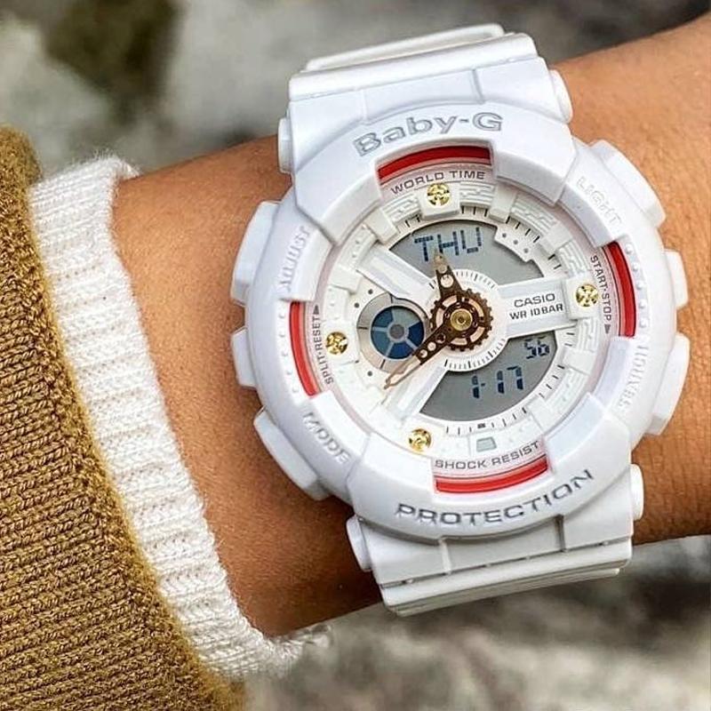 CASIO Women's BABY-G White Watch BA-110DDR-7A BA-110DDR-7A