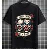 Unisexs Gothic Clown Graphic TShirt  Smile Now Cry Later Tattoo Design Shortsleeve Pure Cotton Streetwear Fashion Casual Tshirt