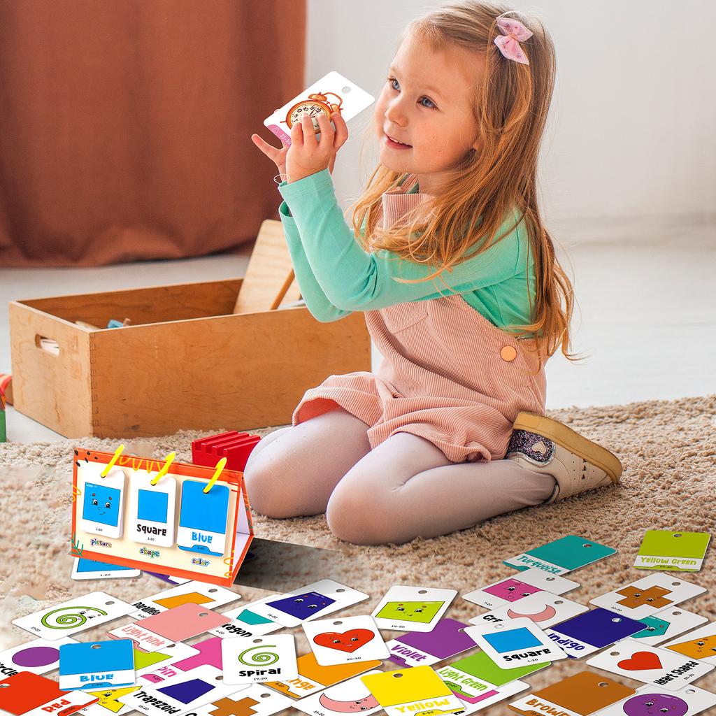 Big Sale 60 Shape Color Desktop Education Cards Color Shape Arrangement Combination Educational Toys Early Education