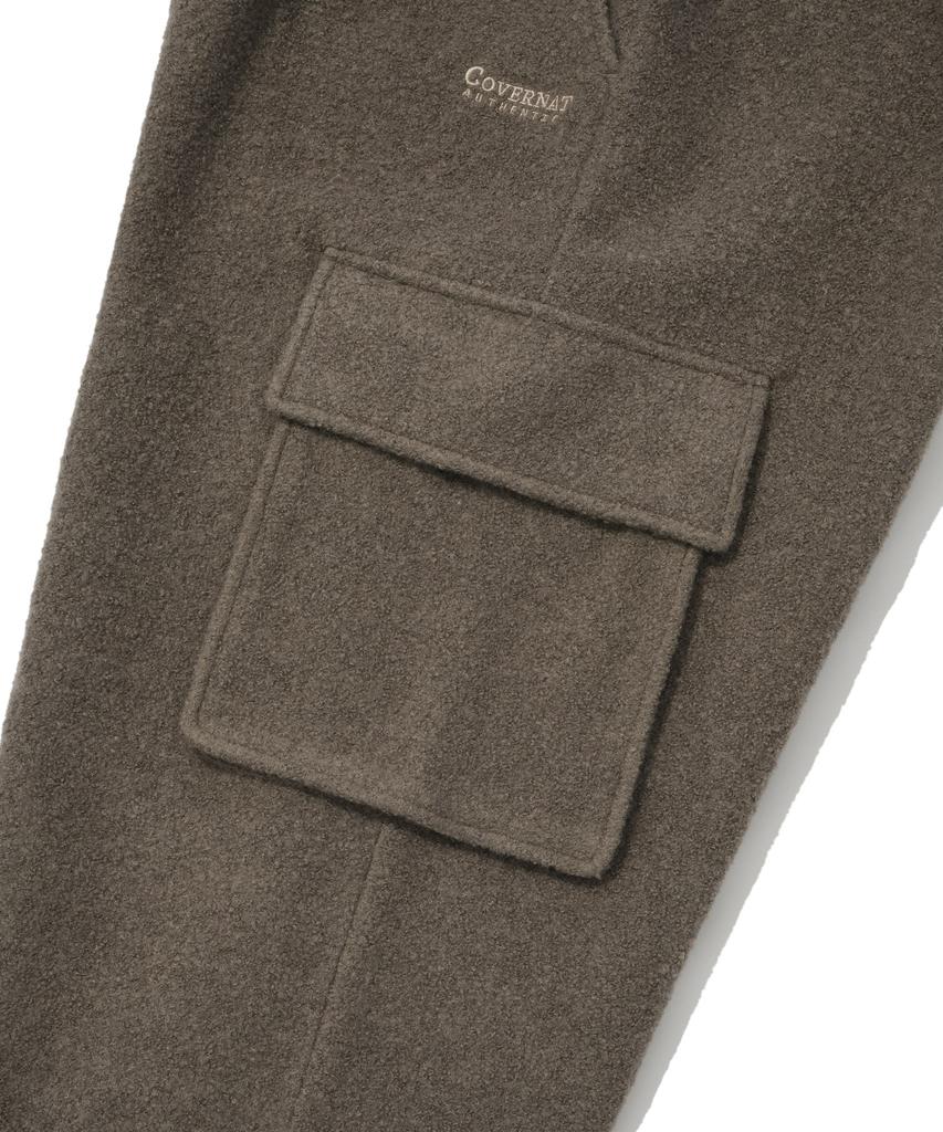 COVERNAT Boucle Jersey One-Pleat Semi-Wide Fit Cargo Pants Olive
