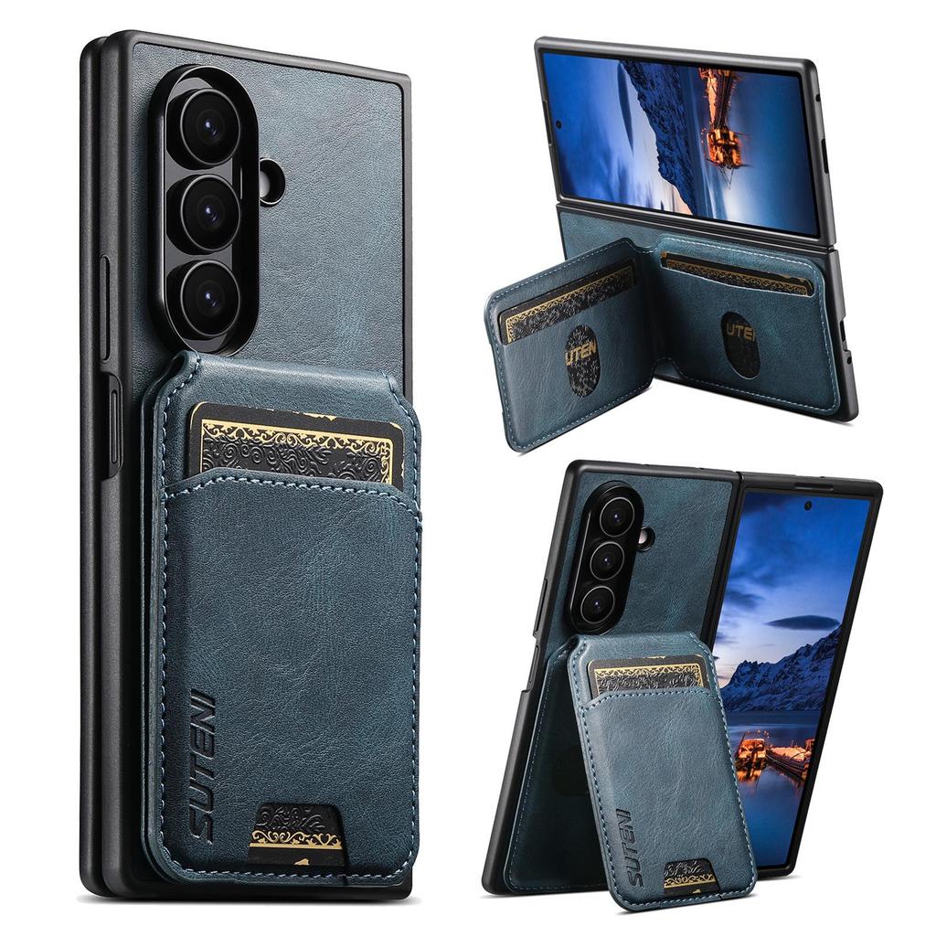 SUTENI Leather Card Slot Stand Case for Samsung Z Fold Series (5/6/7)