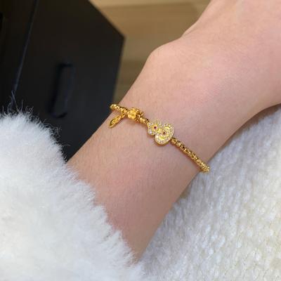 Shining Disco Gourd Braided Chinese Style New Chinese Bracelet for Women, Light Luxury Niche High-End Design Hand Jewelry