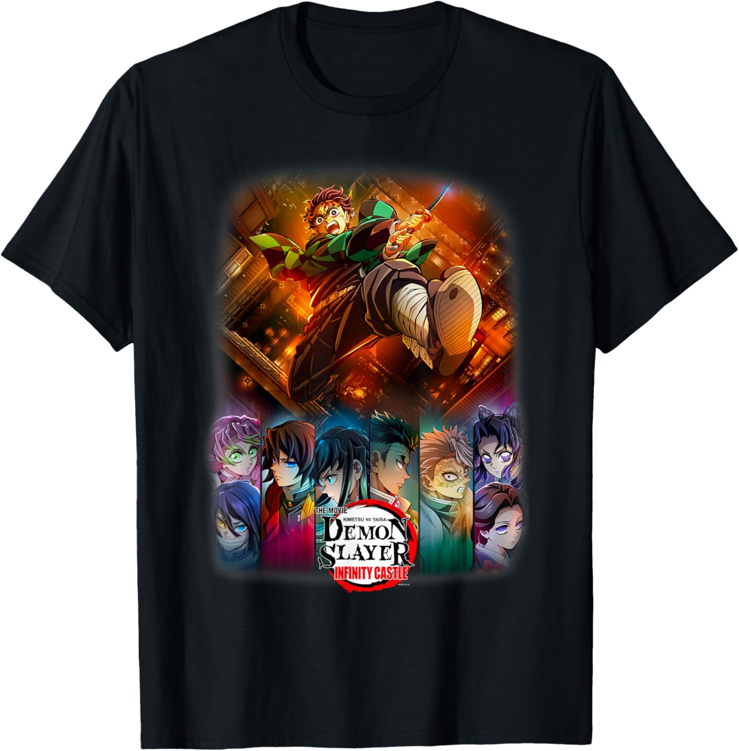 Infinity Castle Tanjiro Anime Group Poster TShirt S