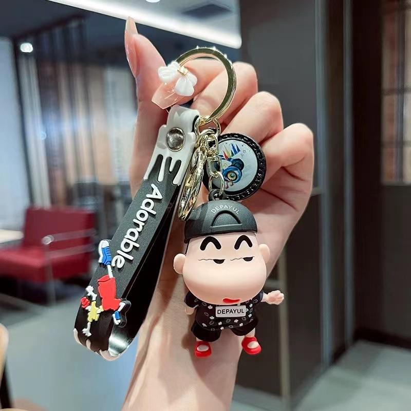 Cartoon Crayon Xiaoxin Creative Keychain Cute Doll Machine Pendant Small Gift School Bag Pendant Doll Key Chain