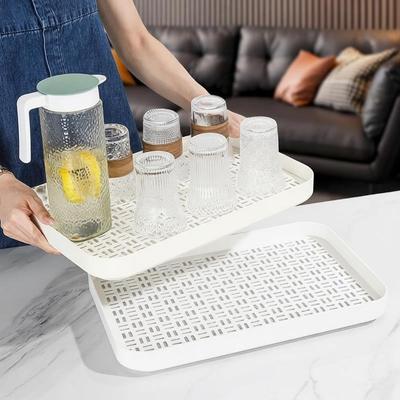 1Pc Drain Tray Creative Filter Double Layer Non Slip Water Control Kitchen Cup Tableware Tea Tray Plastic Storage Box Household