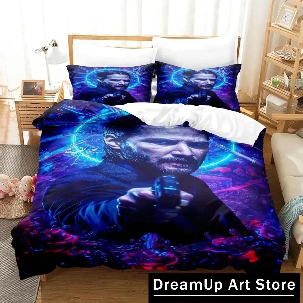 3D John Wick Bettwäsche-Set Bettbezug Bettdecke mit Kissenbezug Einzelbett Doppelbett Queen King Size Jungen Erwachsene Heimtextilien