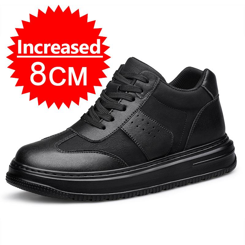 

Обувь, увеличивающая рост для мужчин, 8 см, невидимые кроссовки, увеличивающие рост, обувь на платформе, повседневная модная мужская кожаная спортивная обувь, большой размер 47 37
