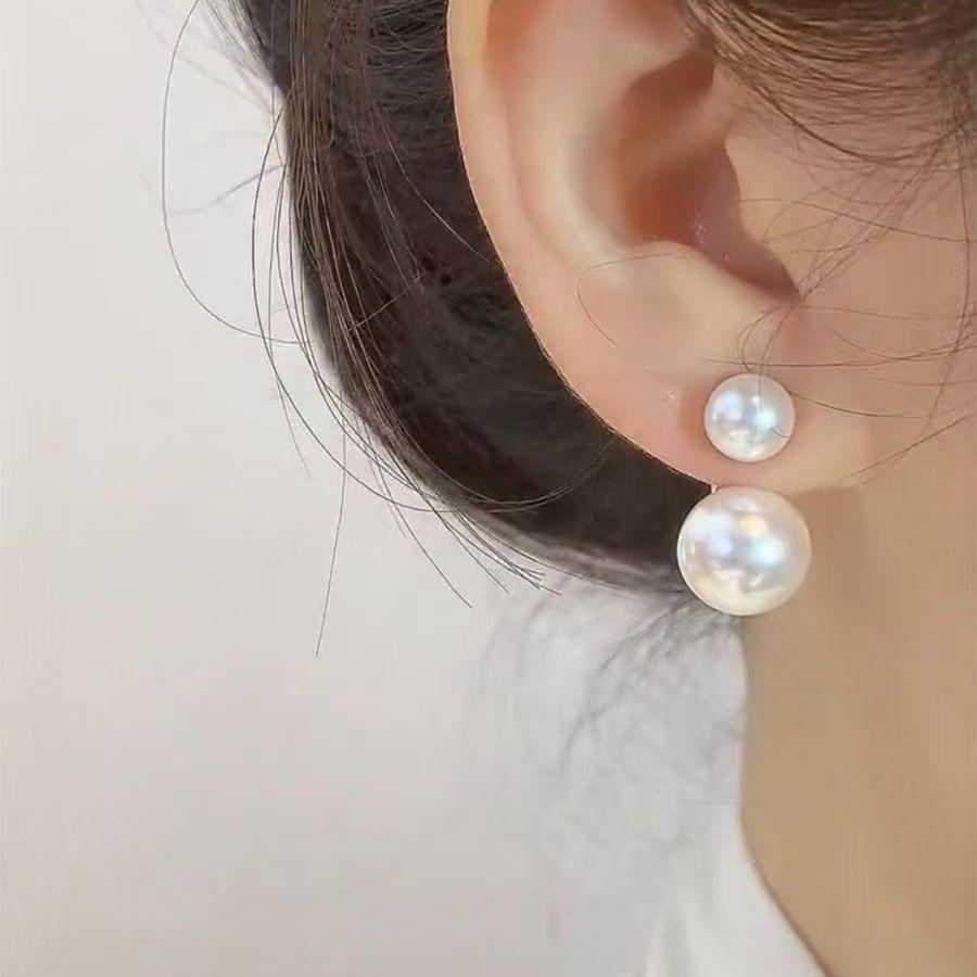 1 Pereche Cercei Stud Perle Luxoase Franceze Design Minimalist High-End Cercei Chic Inimă pentru Femei Bijuterii Elegante Cadouri