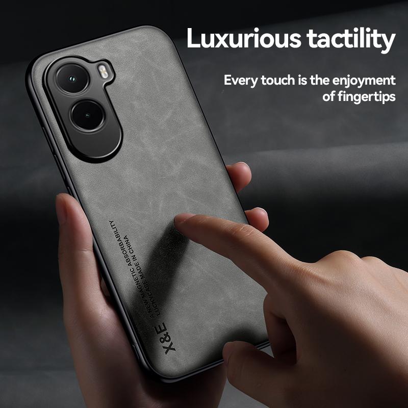 For POCO M7 Magnetic Wear-Resistant Lenses All-Pack Sheepskin Anti-Drop Anti-Fingerprint Phone Case