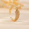 Diamond-encrusted Serpentine Opening Ring, Light Luxury Popular Personalized Index Finger Ring Jewelry Gift
