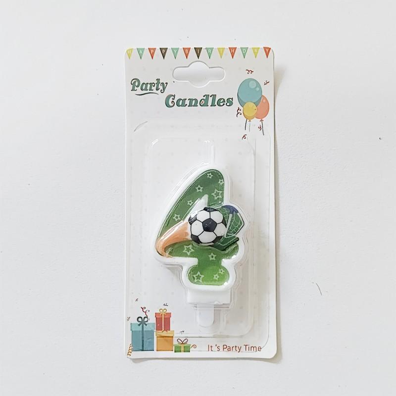 Green Soccer Football Number Candles 0-9 Diy Birthday Cake Toppers Celebration Party Cake Decorations For Kids Soccer Fans