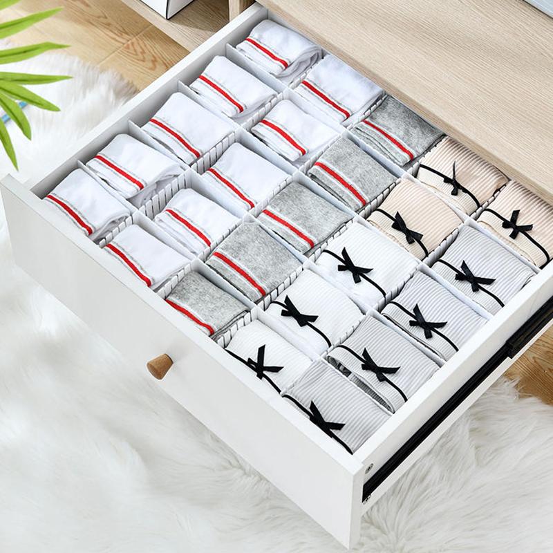 1/5/10Pcs Diy Cutting Drawer Dividers Combination Partition Board Space-Saving Wardrobe Closet Separator For Underwear Socks