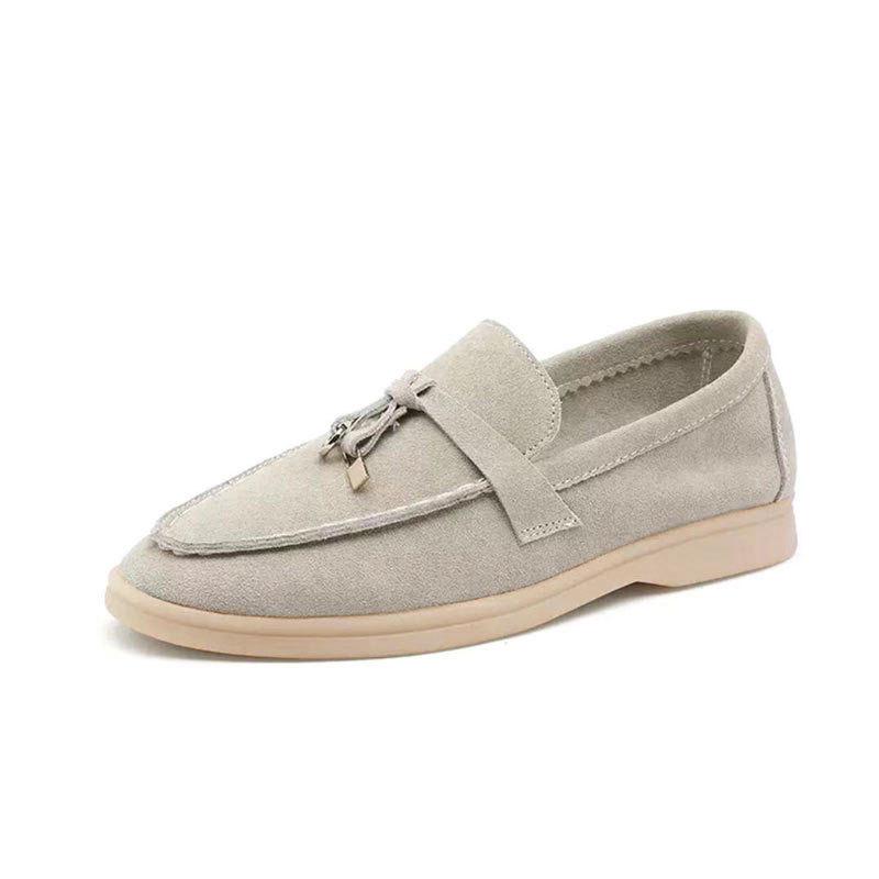 2022 Cow Suede British Style Women's Loafers - Versatile, Comfortable Slip-On Flats for Spring & Autumn