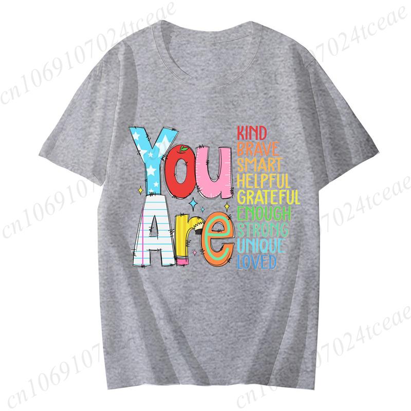 You Are Kinds Shirts for Women Back To School Tees Fashion Casual Teacher Appreciation Tee Trend Tshirts Retro Womens Tshirts