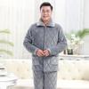 Men's Fleece-Lined Coral Velvet Warm Home Wear Set