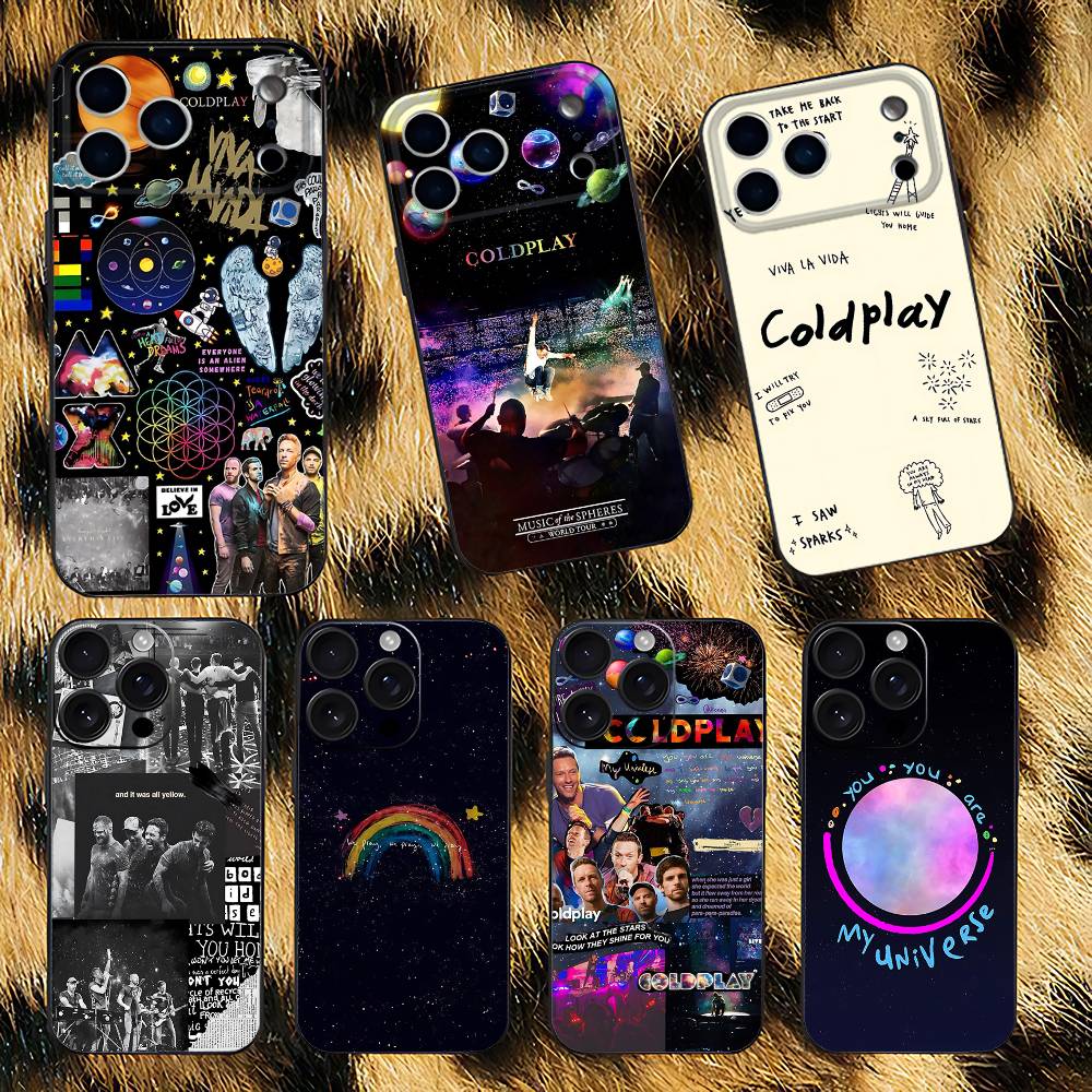 Band C-Coldplay Phone Case For iPhone 17,16,15,14,13,12,Pro,Max,Plus,E,SE4,Air,Mini Black Soft Box