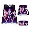 Girls Backpack Primary School Student Backpack Printed Children's Bag Shoulder Bag Pencil Case Three-piece Set