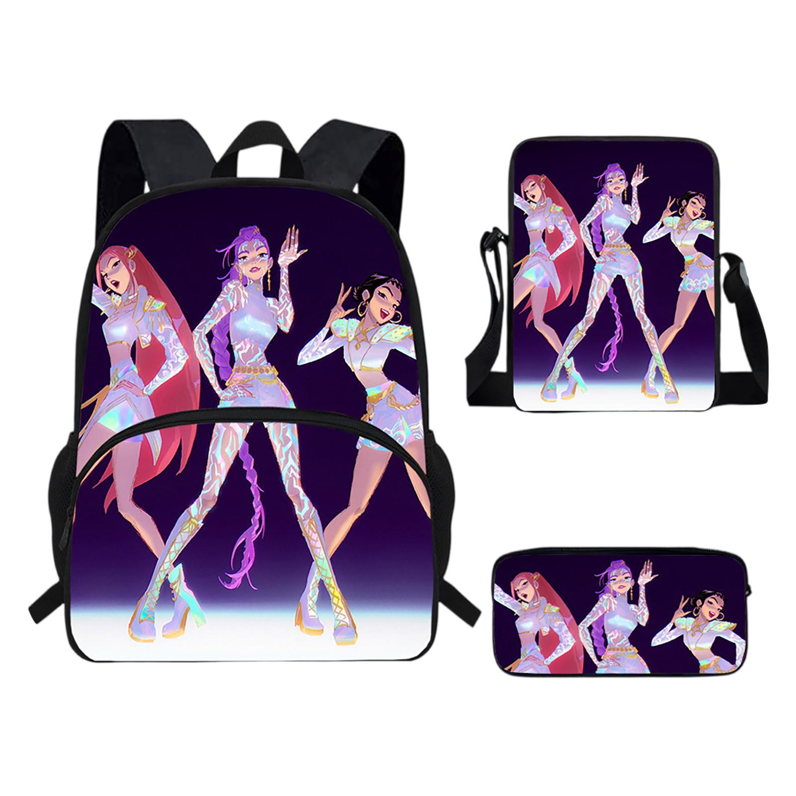 

Girls Backpack Primary School Student Backpack Printed Children s Bag Shoulder Bag Pencil Case Three-piece Set One Size
