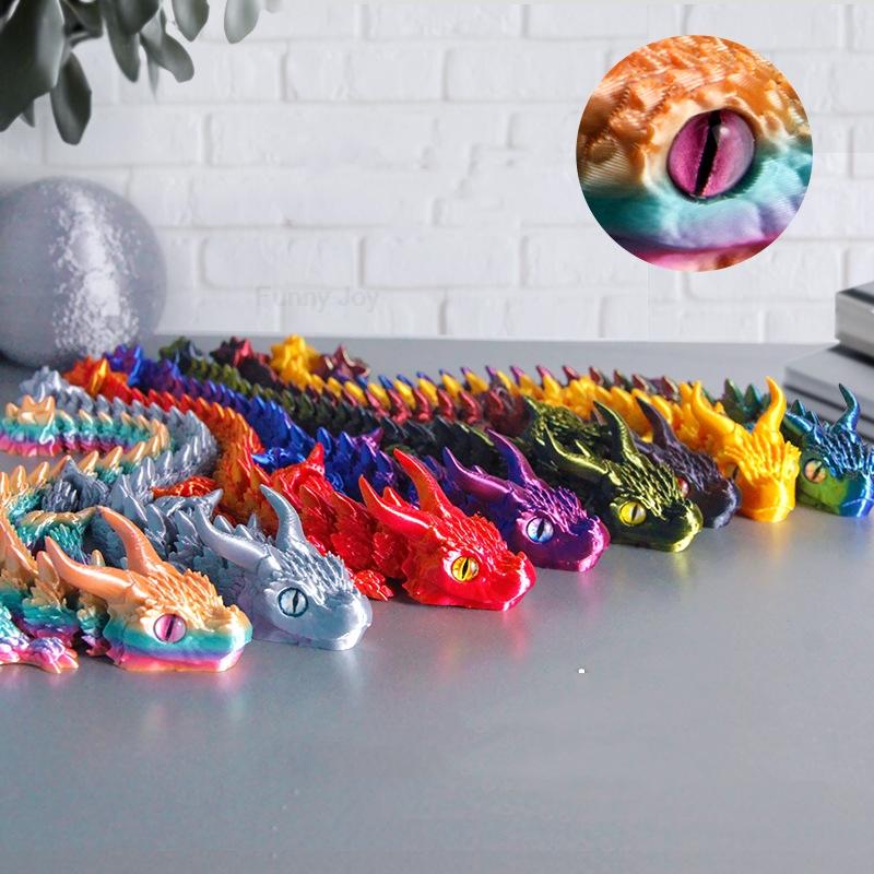 31Cm 3D Printed Conjoined Dragon Baby Ornaments Joints Can Move Dragon Rockery Fish Tank Landscaping Decoration