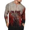 Halloween Print Raglan Sleeve Men's Long Sleeve Top