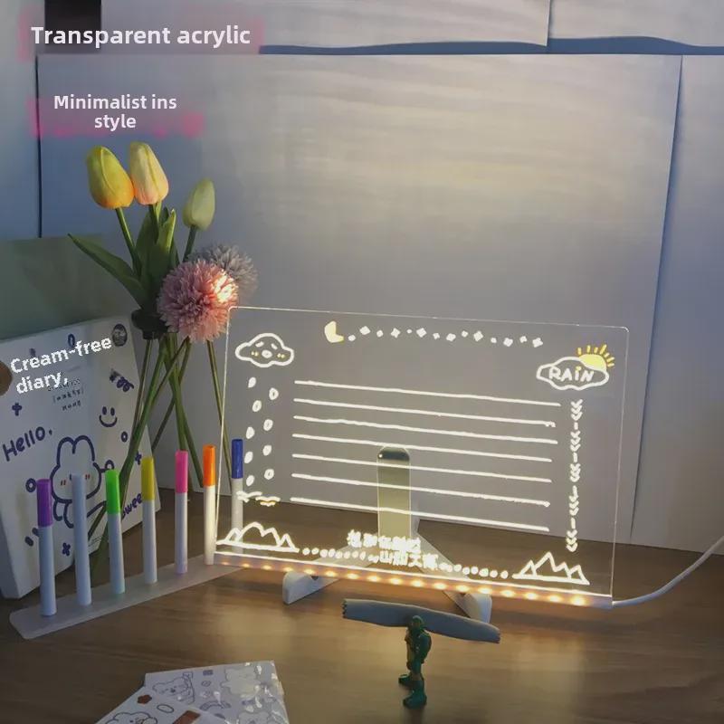 Beleuchtete Acryl-Schreibtafel für Kinder – löschbar, eigenständig, Cartoon-Design mit Licht