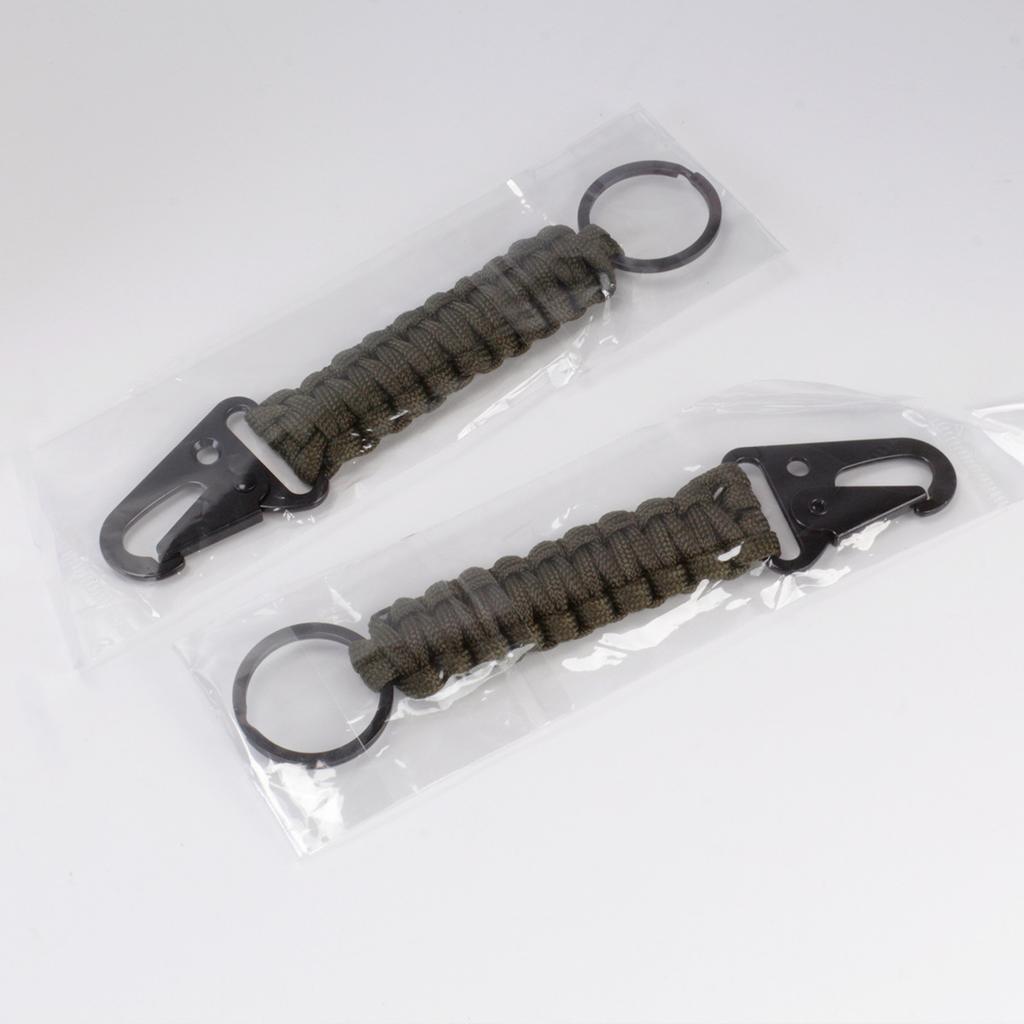 Emergency Carabiner Keychain, Outdoor Paracord Beetle Key Ring, Handmade Climbing Gear for Hiking Survival Kit, Eagle Hook Accessories