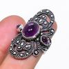 Bague Bijou en Argent Sterling 925 avec Pierre Précieuse Améthyste Sauge Naturelle Taille 6 AR-16844