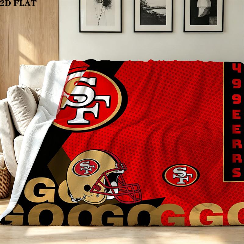 San Francisco 49ers Flanelldecke Hochwertig Warm Bequem Decke für Alle Jahreszeiten Perfekt für Geschenke Heimdekoration