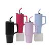 Stainless Steel Handle Car Cup Double Drink Large Capacity Straw Cup Household Solid Color Light Luxury Thermos Cup