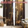 2pcs, 2D FLAT PRINTING Curtains (Without Rod) Autumn Fox Halloween Festival Popular Curtains&Drapes Versatile Durable Polyester