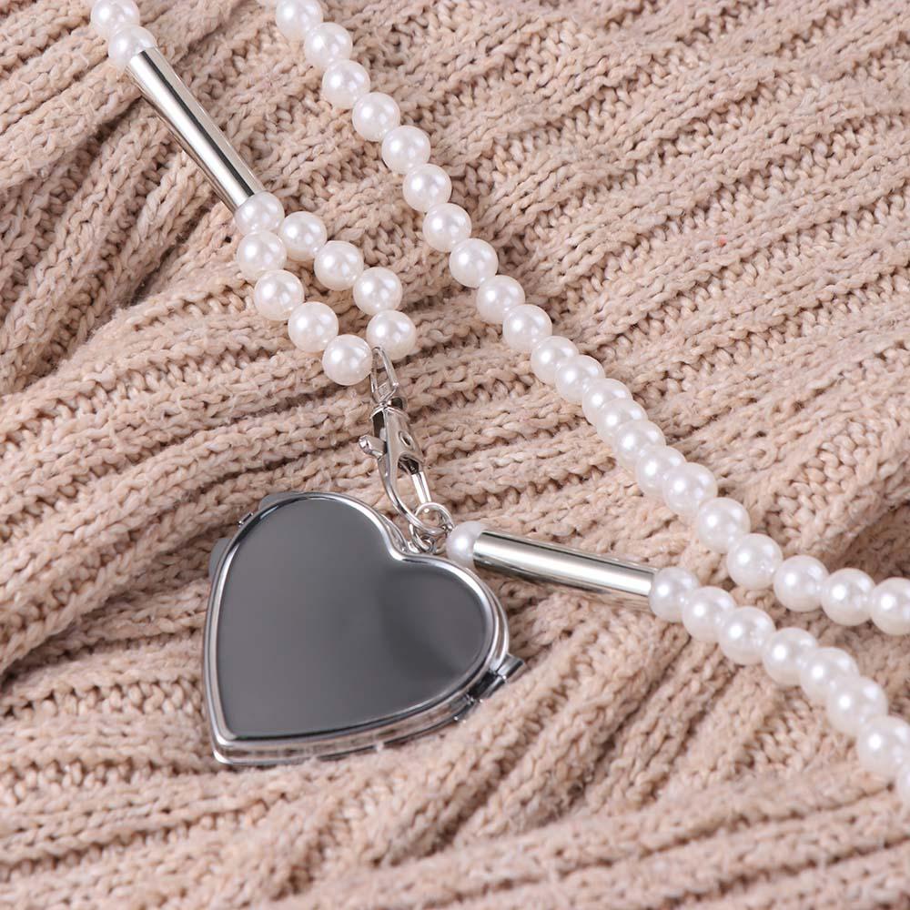 Retro Crossbody Strap Chain with Mirror Women Pearl Waist Chain  Dress Decoration