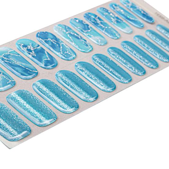 

Glitter Nail Polish Strips with File Easy Apply Remove Self Adhesive Women Full Nail Sticker Home Manicure DIY Nail Art Decoration Wrap