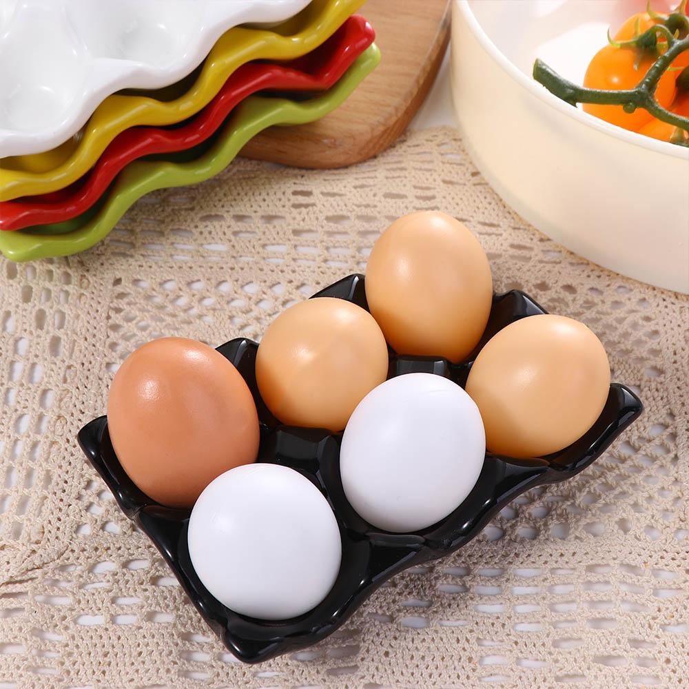 Christmas Kitchen Serving Dish Boiled Egg Ceramic Eggs Tray Egg Stand Storage Rack Egg Holder