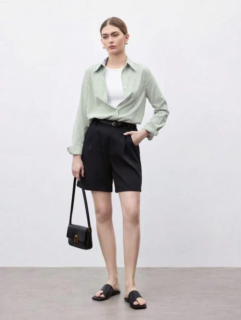 2025 Women's Striped Long-Sleeve Single-Breasted Casual Fashion Shirt