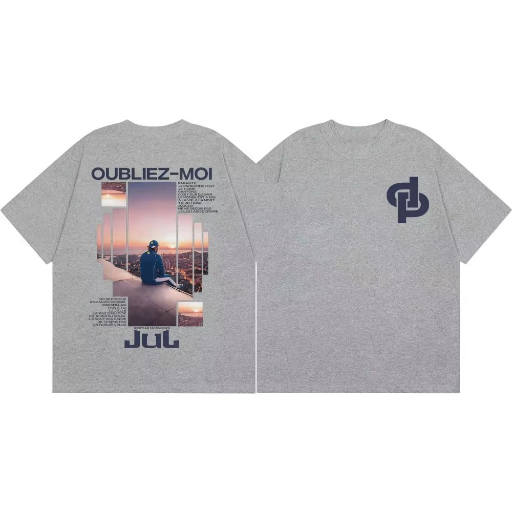 Summer Hot Sale Unisex High Street Vintage Y2K TShirt Rapper Jul 2026 New Album Oubliez Moi Graphic Print Casual Tshirt