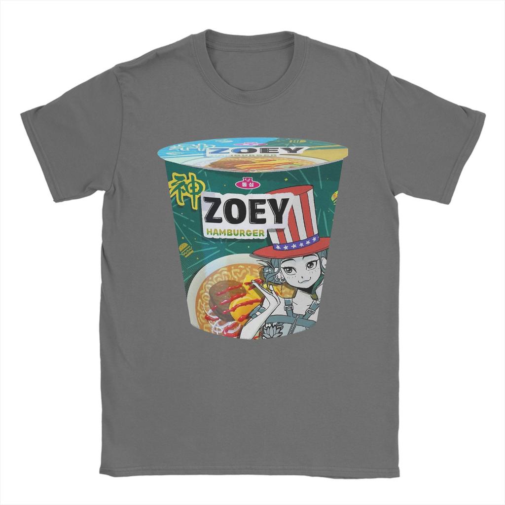 ZOEY Hamburger Ramyeon  Ramen Huntrix Men T Shirts Demon Hunters  Tees Short Sleeve O Neck T-Shirt Pure Cotton Summer Tops