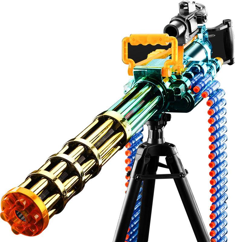 Electric Rotating Gatling Soft Bullet Gun That Can Fire Toy Gun For Boys' Outdoor Activities Gatling Machine Gun