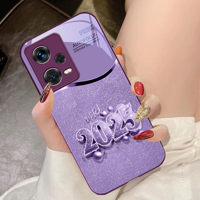Colorful New Year 2025 For Xiaomi 14 Ultra 13 Lite Redmi Note 13 11 Pro 12 Plus Poco X6 3 Pro F4 6 GT Tempered Phone Case