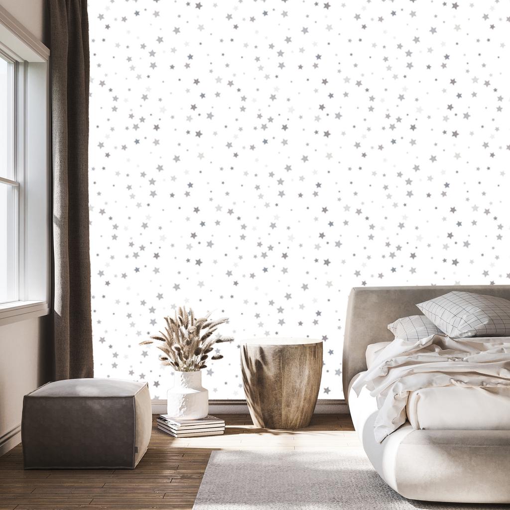 Gray small stars wallpaper for living room and bedroom 50x1000