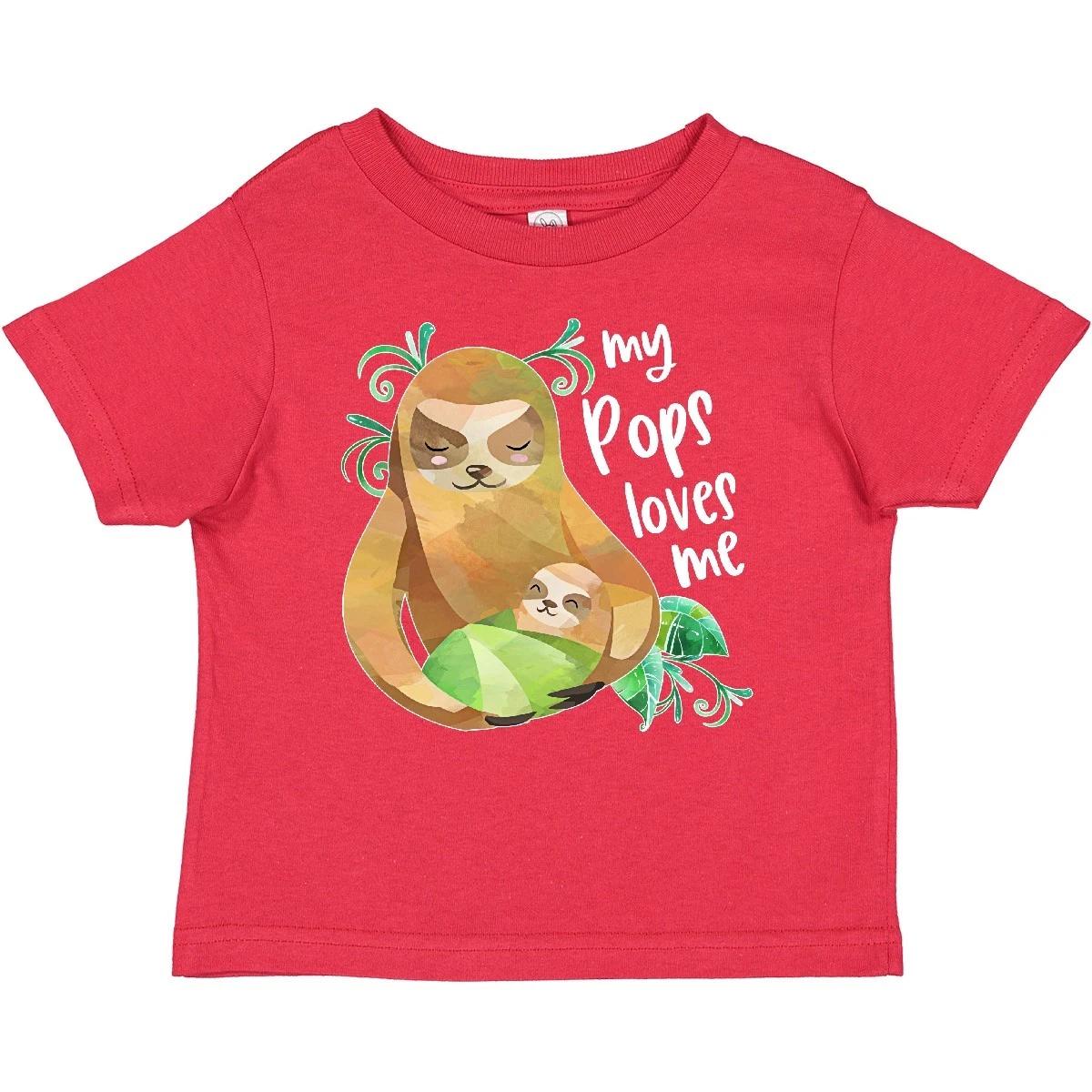 Inktastic My Pops Loves Me- Cute Sloth And Baby Baby T-Shirt Family Sloths Child 140