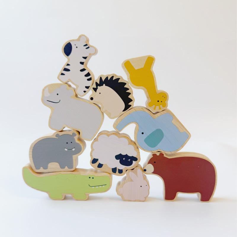 Balance Kids Wooden Blocks Early Education Recognizable Animal Shapes Creativity