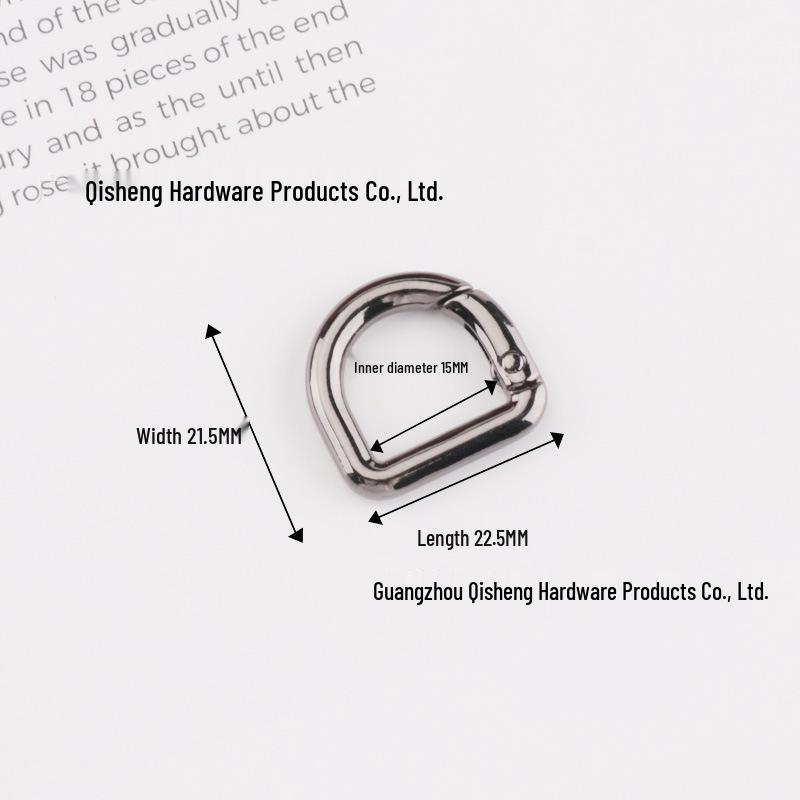 In-Stock: High-Grade D-Shaped Spring Ring Buckle for DIY Bag Handles & Straps