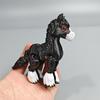 1Pc Random Color All-In-One Molding 3D Printed Horse Simulated Statue Cute Horse Joint Tail Movable Figurine Office Decor