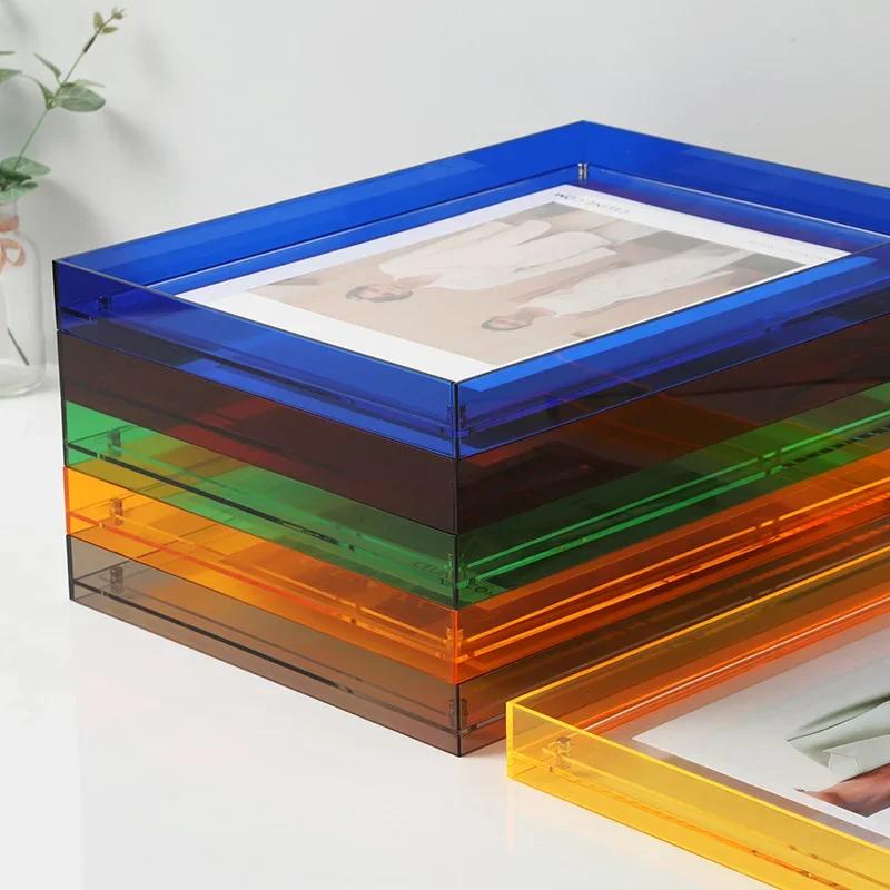 Transparent Acrylic Photo Frame DIY Poster Painting Hall Bedroom Wall Decoration Ins Style Table Picture Frame