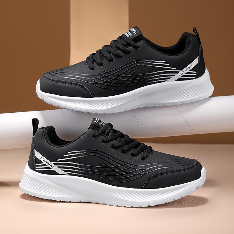 Children's new men's shoes autumn leather waterproof black casual versatile running shoes men's shock-absorbing lightweight sports shoes