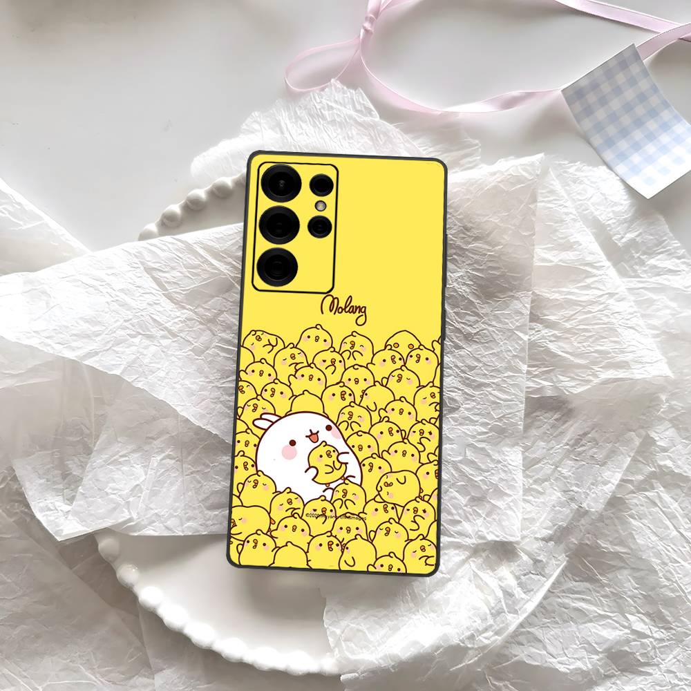 Cartoon Cute M-Molang Phone Case For Samsung S 24 Fe 25 Ultra Plus 20 Lite 21 30 22 23 24 22 Ultra 5G Fundas